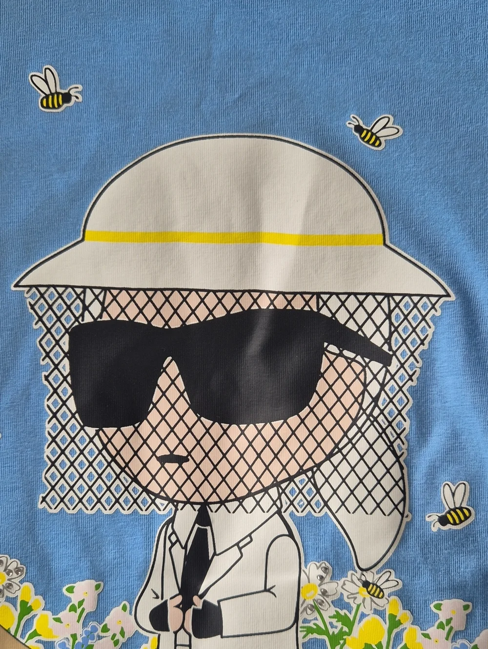 Karl Lagerfeld Paris Sky Blue Crewneck Tee, Size S